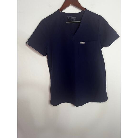 Figs Scrub Top Womens Small Technical Collection Navy with one pocket - Picture 5 of 6